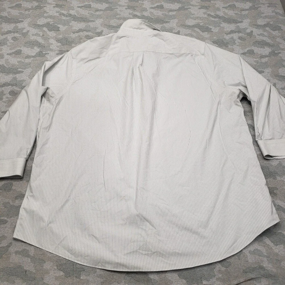Brooks Brothers Shirt Mens 20 Beige‎ Pockets Long Sleeve Button-Up Striped